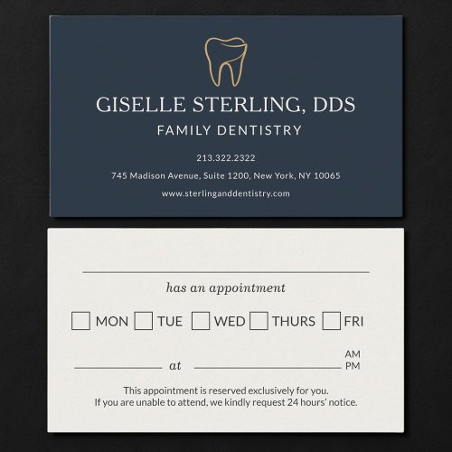 Family Dentistry Tooth Appointment Reminder Card