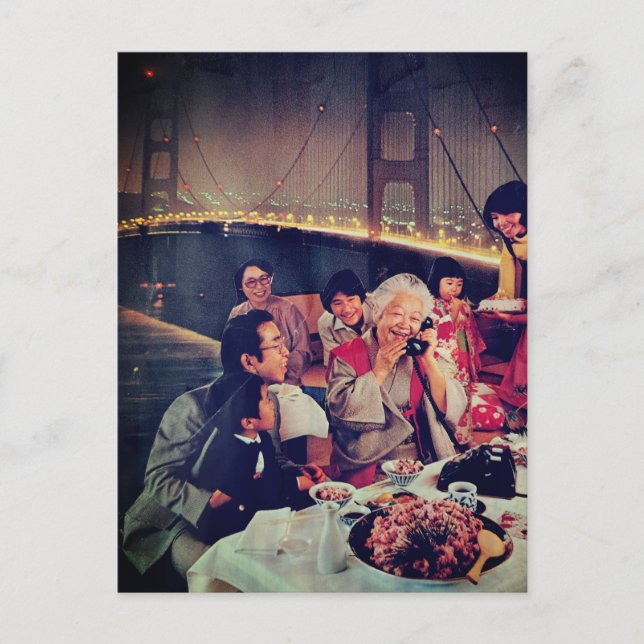 Family Dining at the Bridge Postcard (Front)