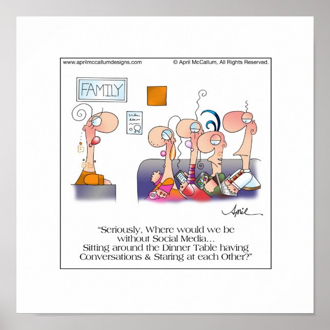 FAMILY DINNER Cartoon Poster by April McCallum (Front)