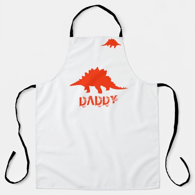 Family Dinosaurs Personalized Apron - Red Design! (Front)