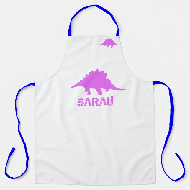 Family Dinosaurs Personalized Pink Apron - Mens Wo (Front)