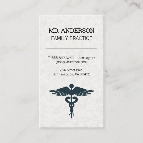 Family Doctor  Practice MD  Medical Symbol Business Card
