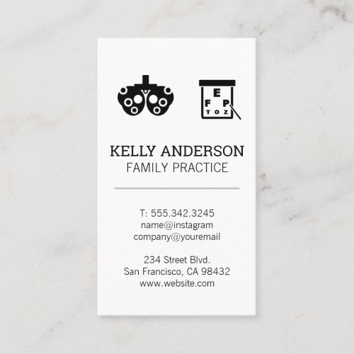 Family Doctor  Practice MD  Optometry Business Card