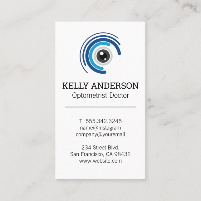 Family Doctor | Practice MD | Optometry Logo Business Card (Front)