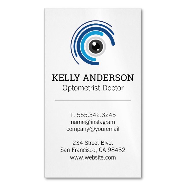 Family Doctor | Practice MD | Optometry Logo Business Card Magnet (Front Vertical)