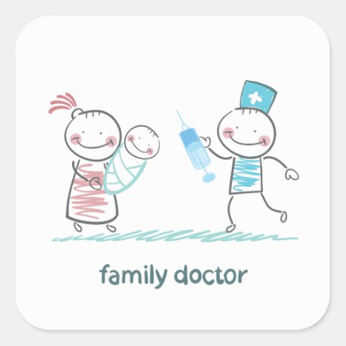 Family Doctor Square Sticker