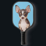 Family Dog Photo Baby Blue Pickleball Paddle<br><div class="desc">Create your own personalized family pet photo on a pickleball paddle.
Add personalized text to create your own design.
If needed,  you can remove the background of your photo here in the system.</div>