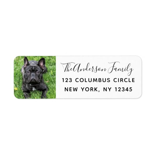 Family Dog Photo White Custom Return Address Label