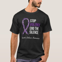 Family Domestic Violence Awareness Purple Ribbon T-Shirt