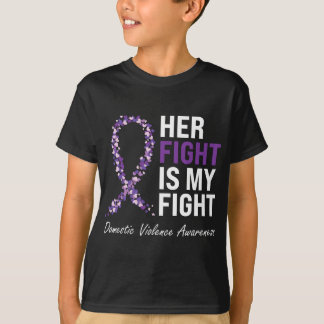 Family Domestic Violence Awareness Purple Ribbon T-Shirt