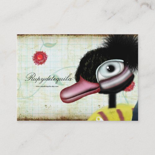 Family Duck swimming winter snow Business Card