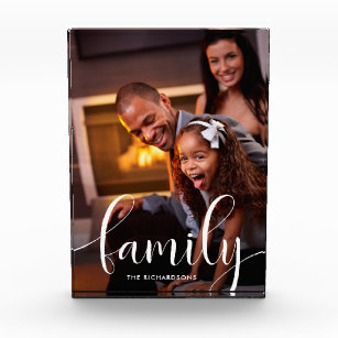 Family   Elegant and Whimsical Script Photo Block