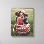 Family elegant calligraphy overlay photo canvas print<br><div class="desc">Showcase your favorite family pictures with this modern print,  with the word Family in a beautiful text overlay. You can easily change the color and size of the text to fit your picture.</div>