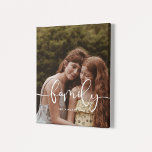 Family elegant calligraphy overlay photo canvas print<br><div class="desc">Showcase your favorite family pictures with this modern print,  with the word Family in a beautiful text overlay. You can easily change the color and size of the text to fit your picture.</div>