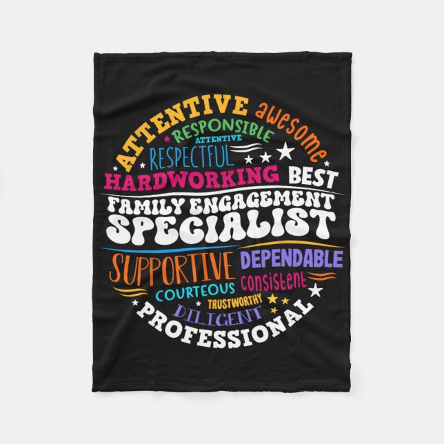 Family Engagement Specialist Appreciation Back To  Fleece Blanket (Front)