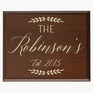 Family Established 9"x12" Cherry Wall Plaque