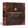Family Estate Planning Vintage Leather Print 3 Ring Binder