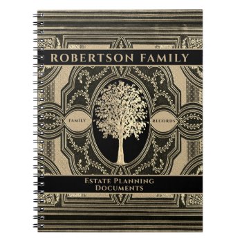 Family Estate Planning With Gold Tree Of Life Notebook by MemorialGiftShop at Zazzle
