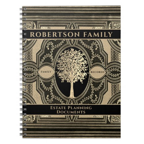 Family Estate Planning with Gold Tree of Life Notebook