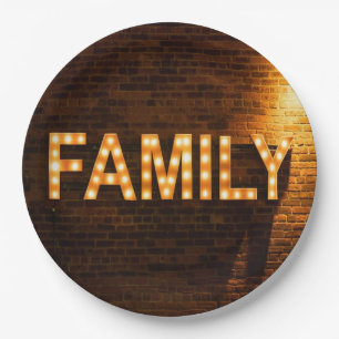 Family Fam Lights love Paper Plates