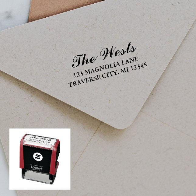 Family Fancy Return Address Self-inking Stamp (Creator Uploaded)
