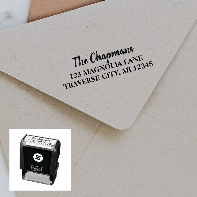 Family Fancy Return Address Self-inking Stamp (Creator Uploaded)