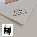 Family Fancy Return Address Self-inking Stamp<br><div class="desc">A simple and clear self inking stamp with your last name and street address. Perfect for inking the return address on thank you notes and letters.</div>
