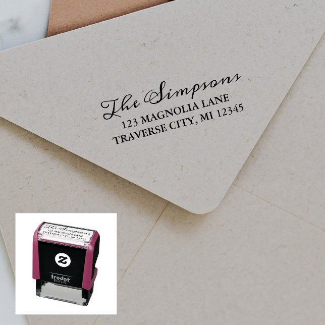 Family Fancy Return Address Self-inking Stamp (Creator Uploaded)