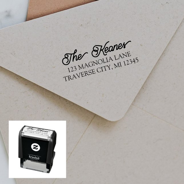 Family Fancy Return Address Self-inking Stamp (Creator Uploaded)