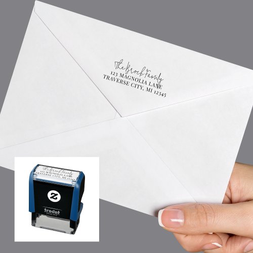 Family Fancy Return Address Self_inking Stamp