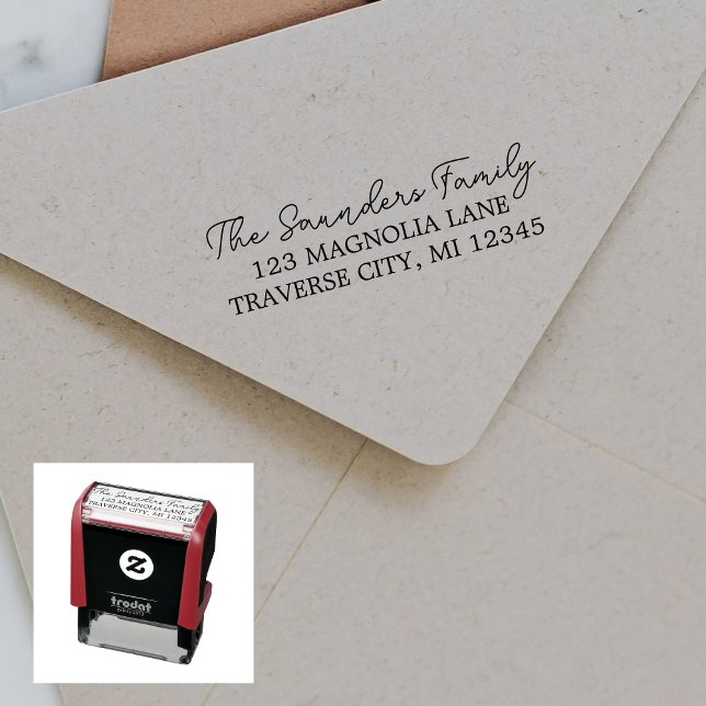Family Fancy Return Address Self-inking Stamp (Creator Uploaded)