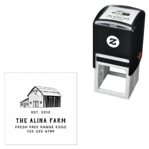 Family Farm Alina Chicken Coop Egg Carton  Self-inking Stamp