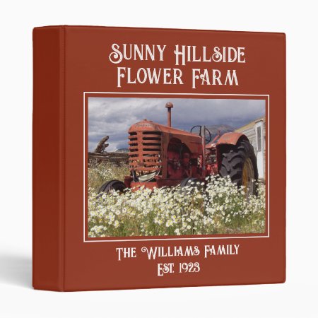 Family Farm Barn Red Tractor Photo 3 Ring Binder