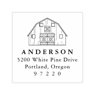 Family Farm Barn Return Address Self-inking Stamp