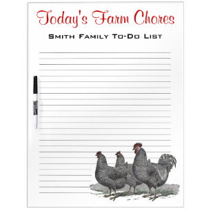 Family Farm Chores, Work Reminder Chickens Dry-Erase Board