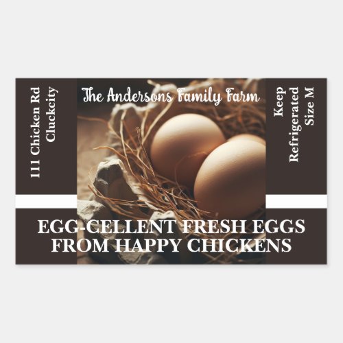Family Farm Custom Eggs in a Nest Photo Template Rectangular Sticker