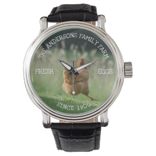 Family Farm Custom Funny Chicken Photo Farmers Watch