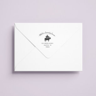 Family Farm Cute Illustration Return Address Stamp