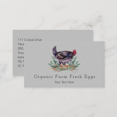 Family Farm Fresh Eggs Chickens Organic Gardening  Business Card