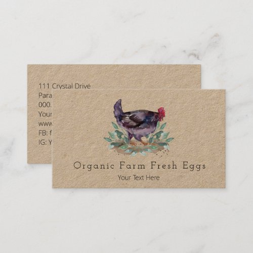 Family Farm Fresh Eggs Chickens Organic Gardening Business Card