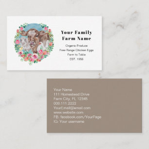 Family Farm Homestead Chicken Cow Market Garden Business Card