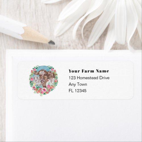 Family Farm Homestead Chicken Cow Market Garden  Label