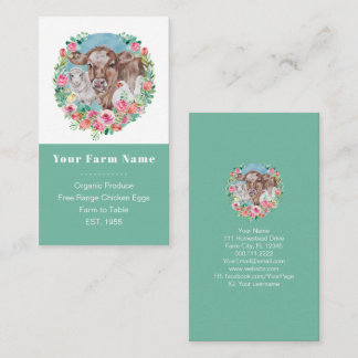 Family Farm Homestead Chickens Garden Color Block Business Card