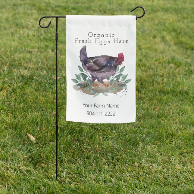 Family Farm Organic Chicken Eggs For Sale Here Garden Flag (In SItu)