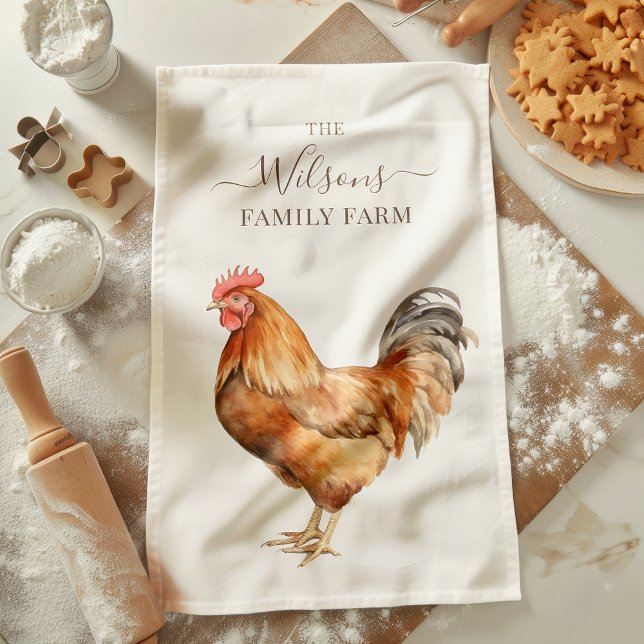 Family Farm Rustic Chicken Country Farm  Kitchen Towel (Creator Uploaded)