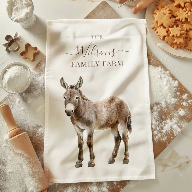 Family Farm Rustic Donkey Country Farm  Kitchen Towel (Creator Uploaded)