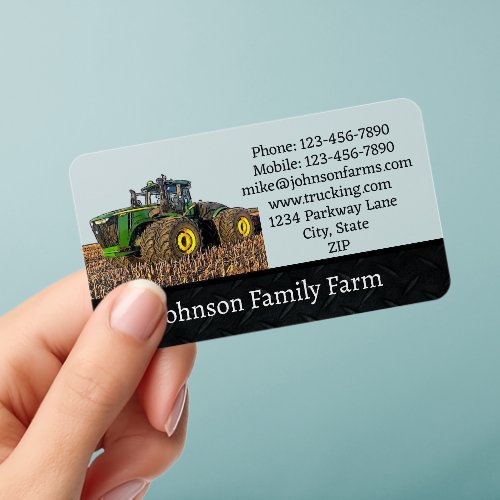 Family Farm Tractor Custom Operator Clear Business Cards