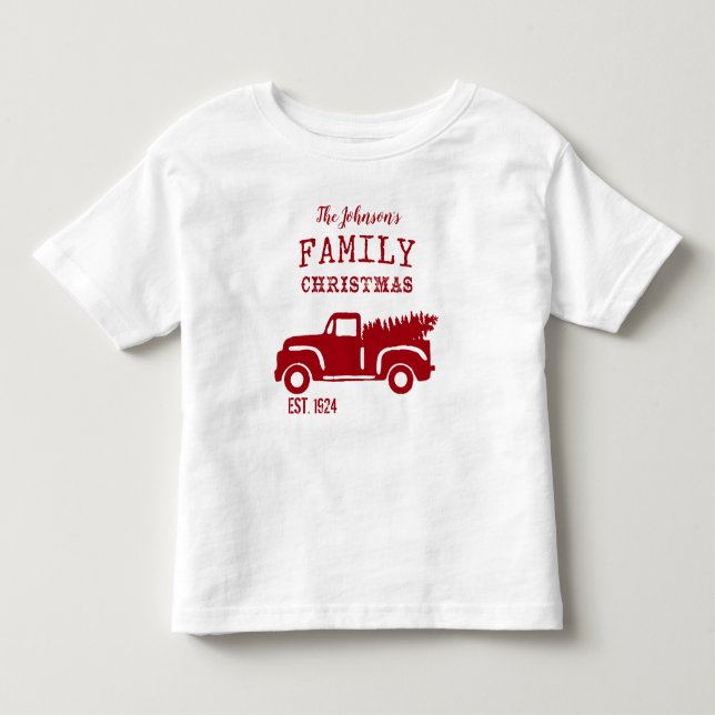 Family Farm Truck Red Toddler T-shirt (Front)