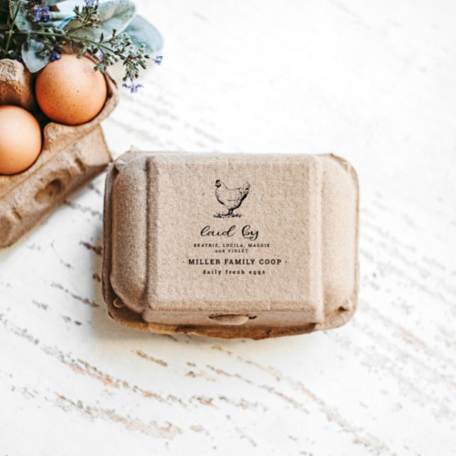Family Farm Vintage Personalized Egg Carton Stamp (Creator Uploaded)