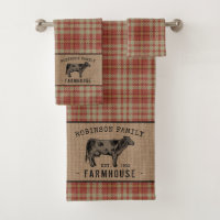 Hand Towels, Milk Cow Printed Dishcloth, Farmhouse Rustic Style